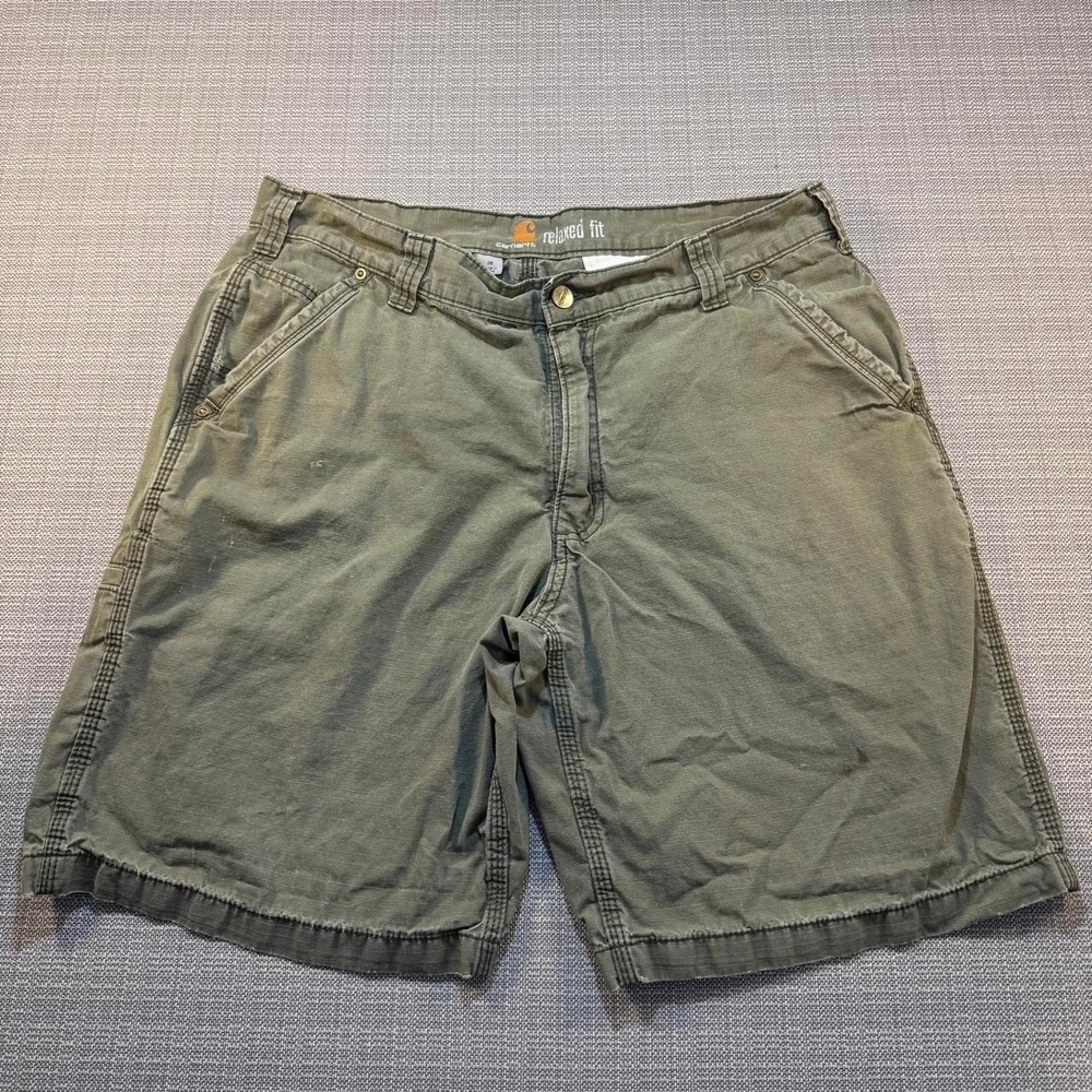 Carhartt relaxed fit khaki green shorts men's 36